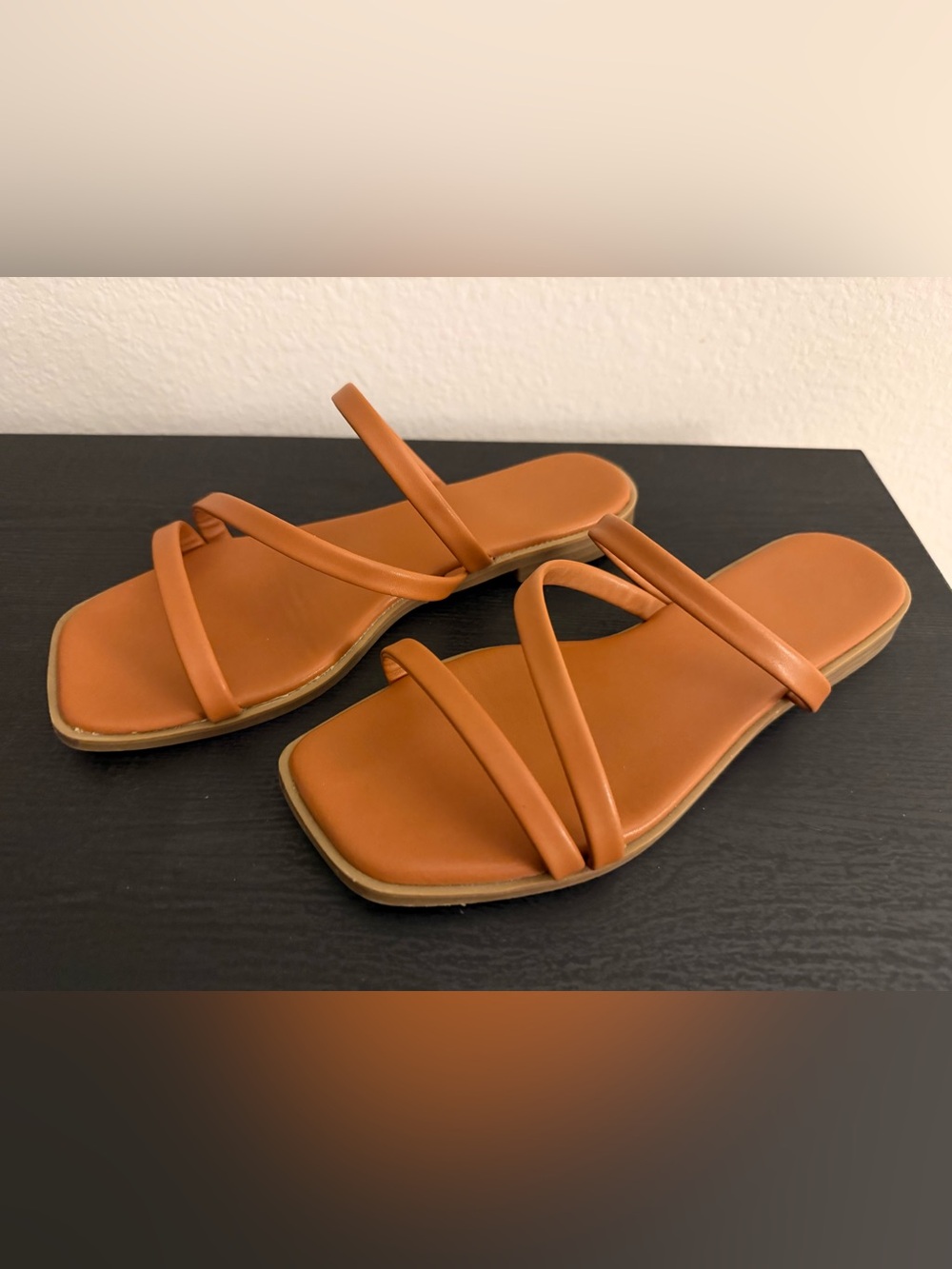 Women’s Tan Strappy Slide Sandals